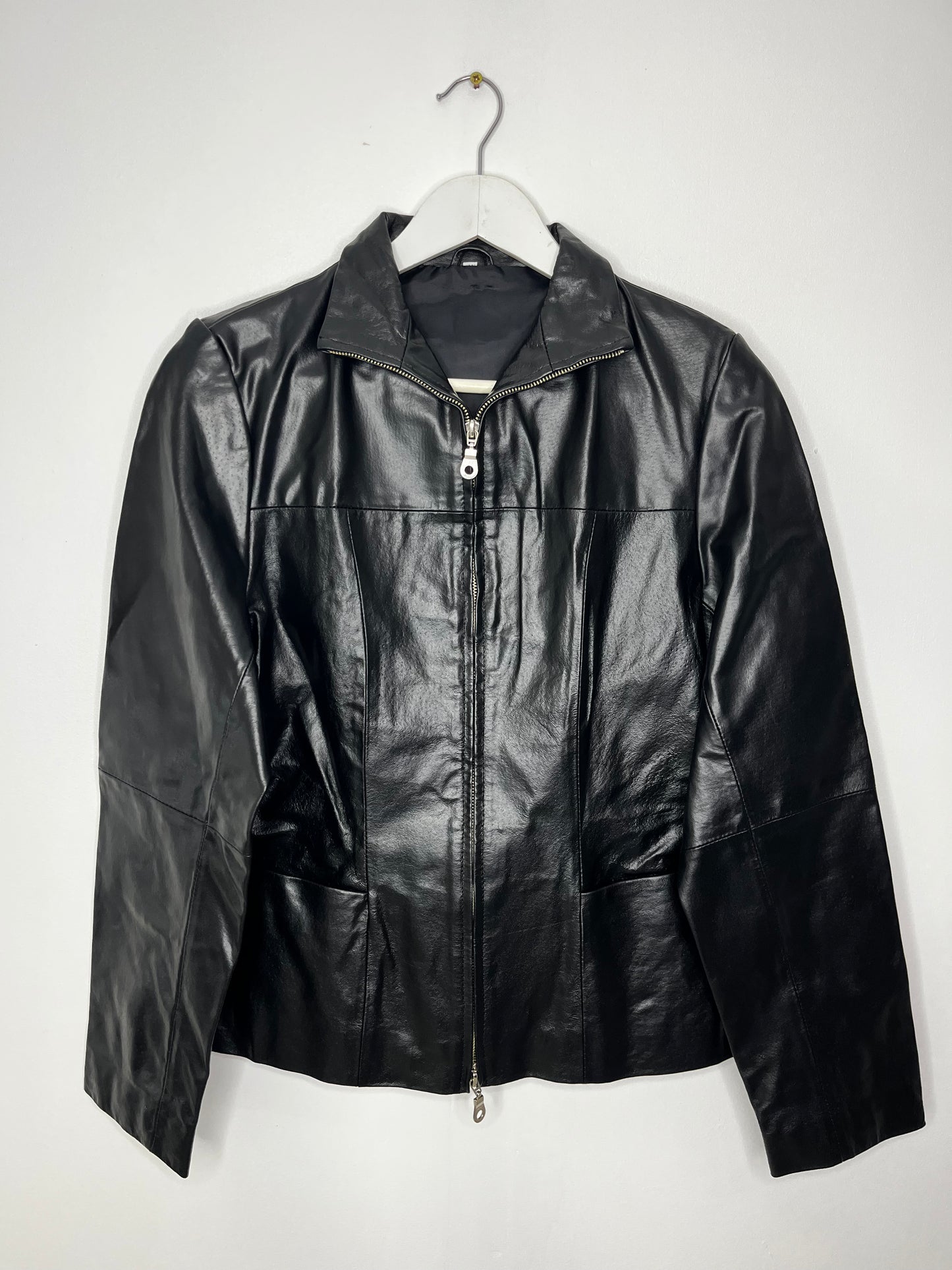 Shiny Black True Vintage Leather Jacket