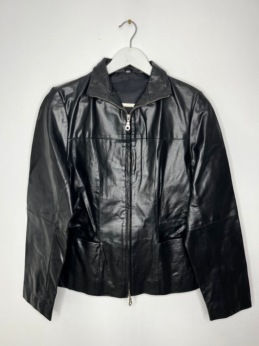 Shiny Black True Vintage Leather Jacket