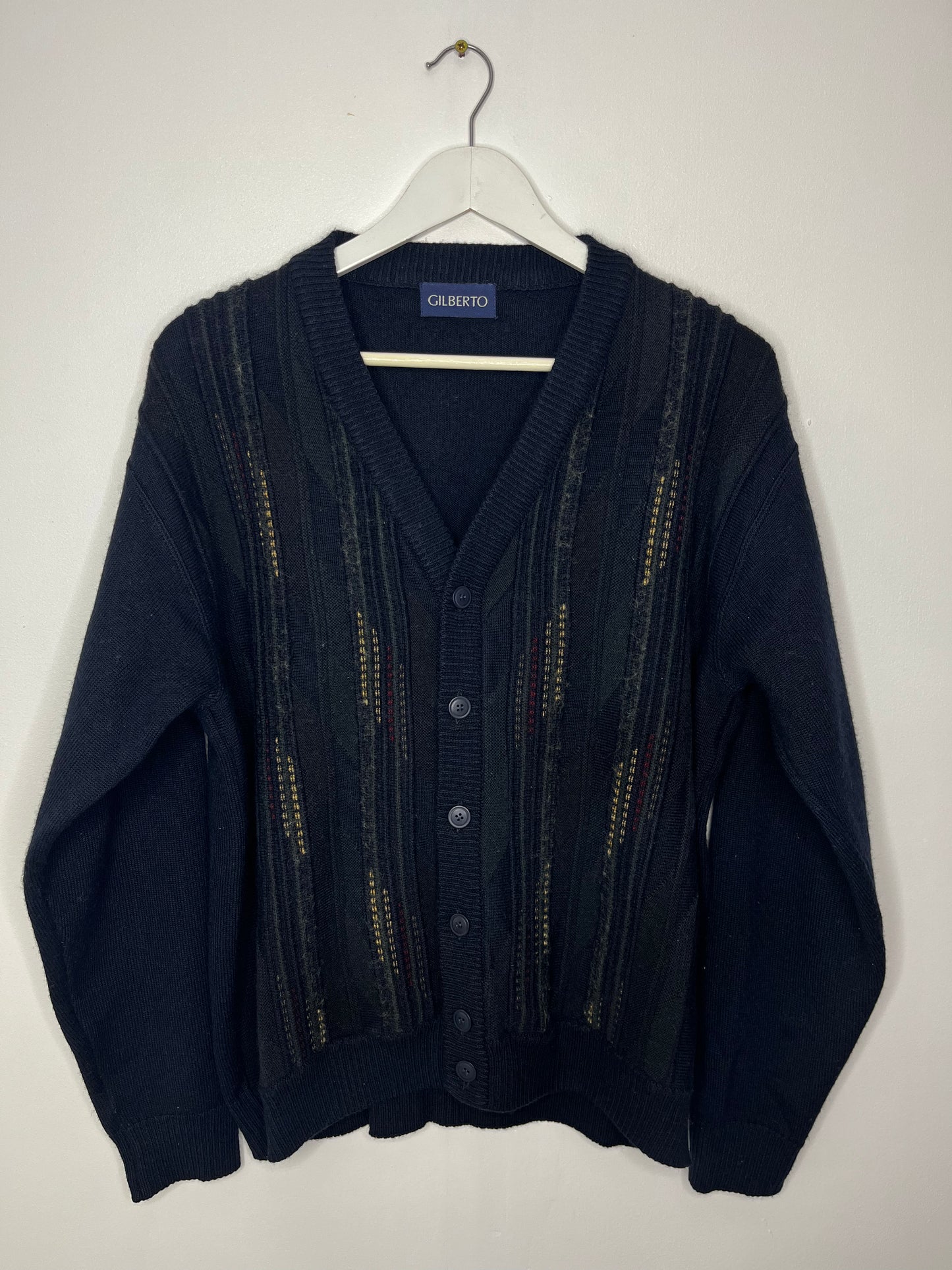 Navy Vintage Patterned Cardigan