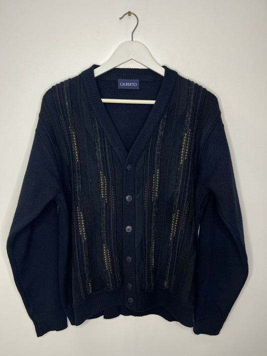 Navy Vintage Patterned Cardigan