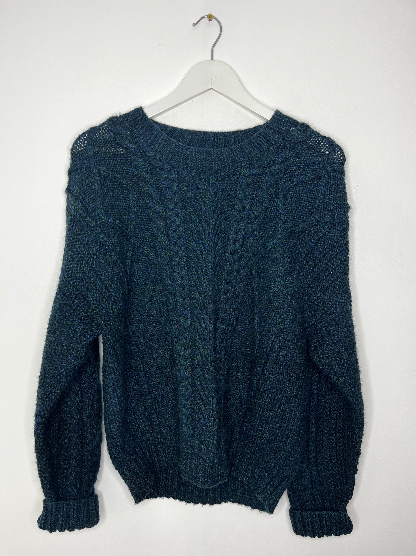 Handmade Green Blue Vintage Knit Jumper