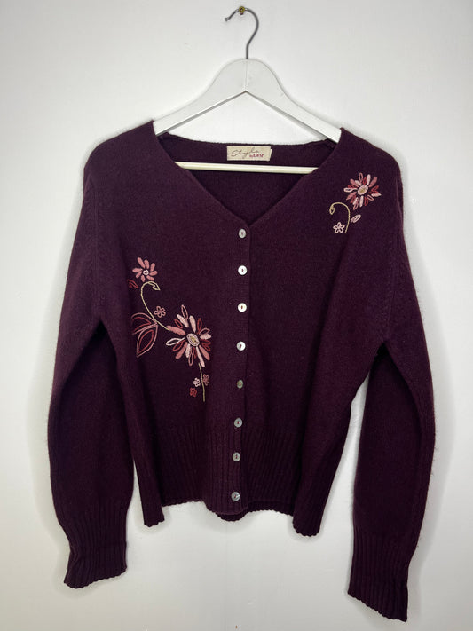 Wool Plum Vintage Cardigan