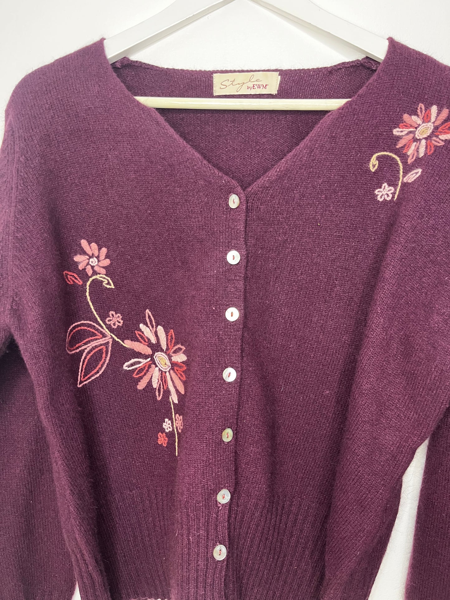 Wool Plum Vintage Cardigan