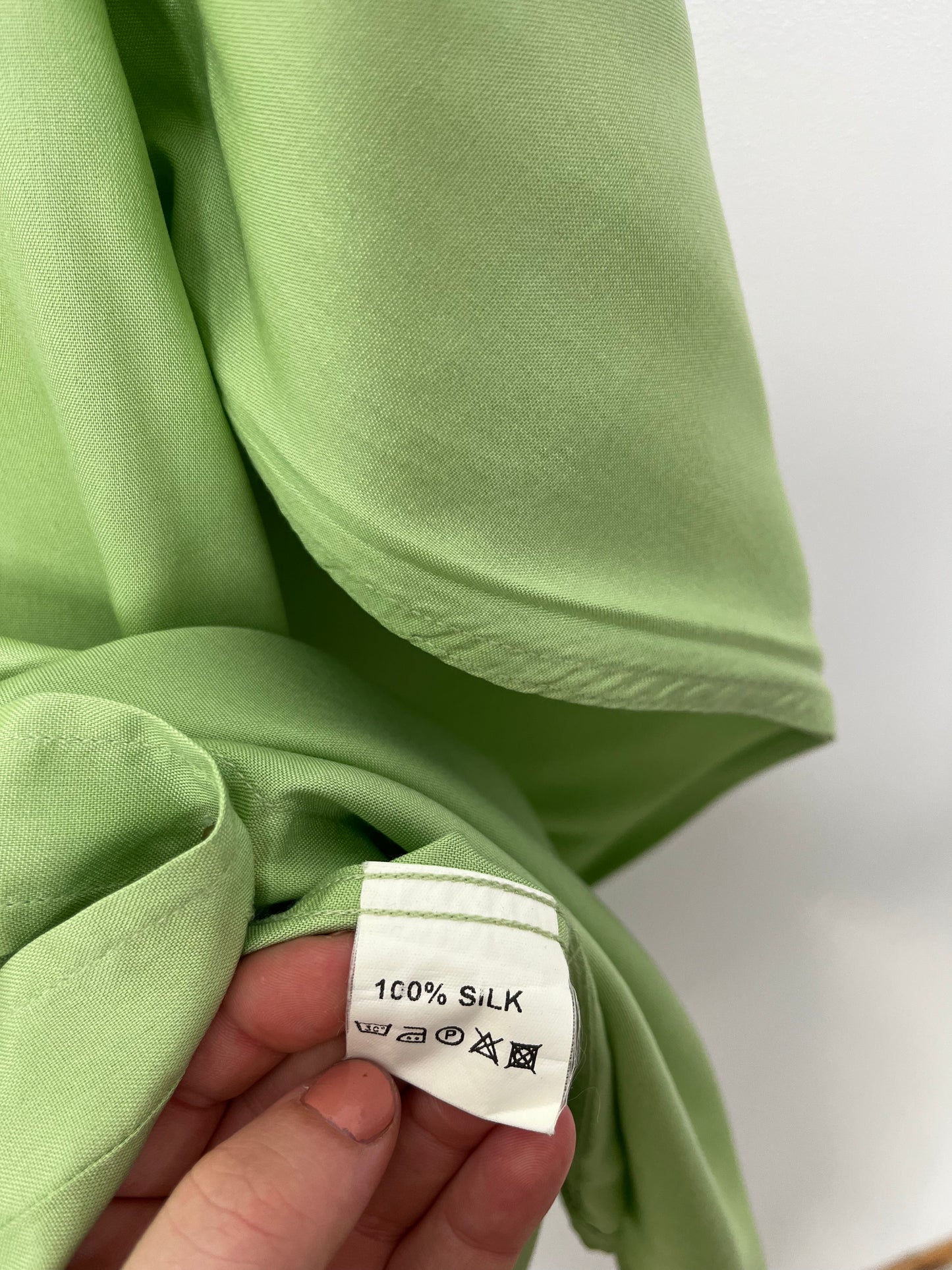 Pure Silk Pistachio Vintage Shirt