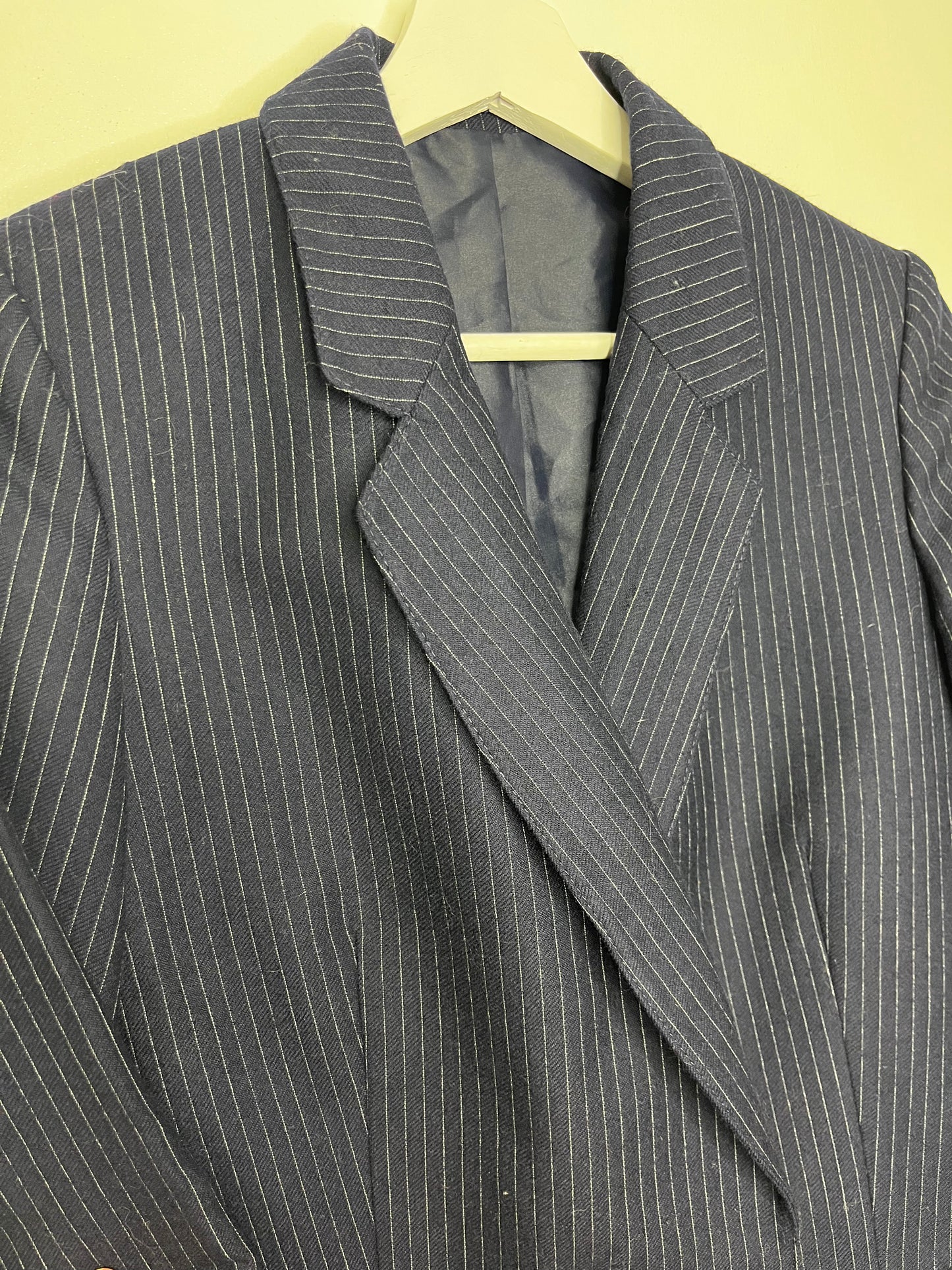 Navy Wool Pin Stripe Vintage Blazer