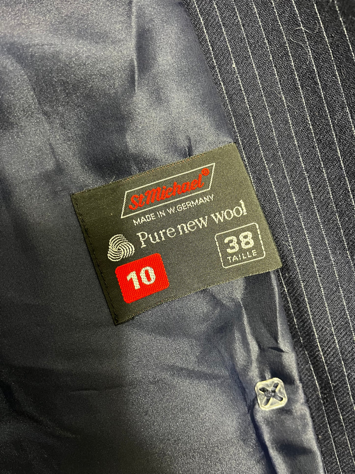 Navy Wool Pin Stripe Vintage Blazer