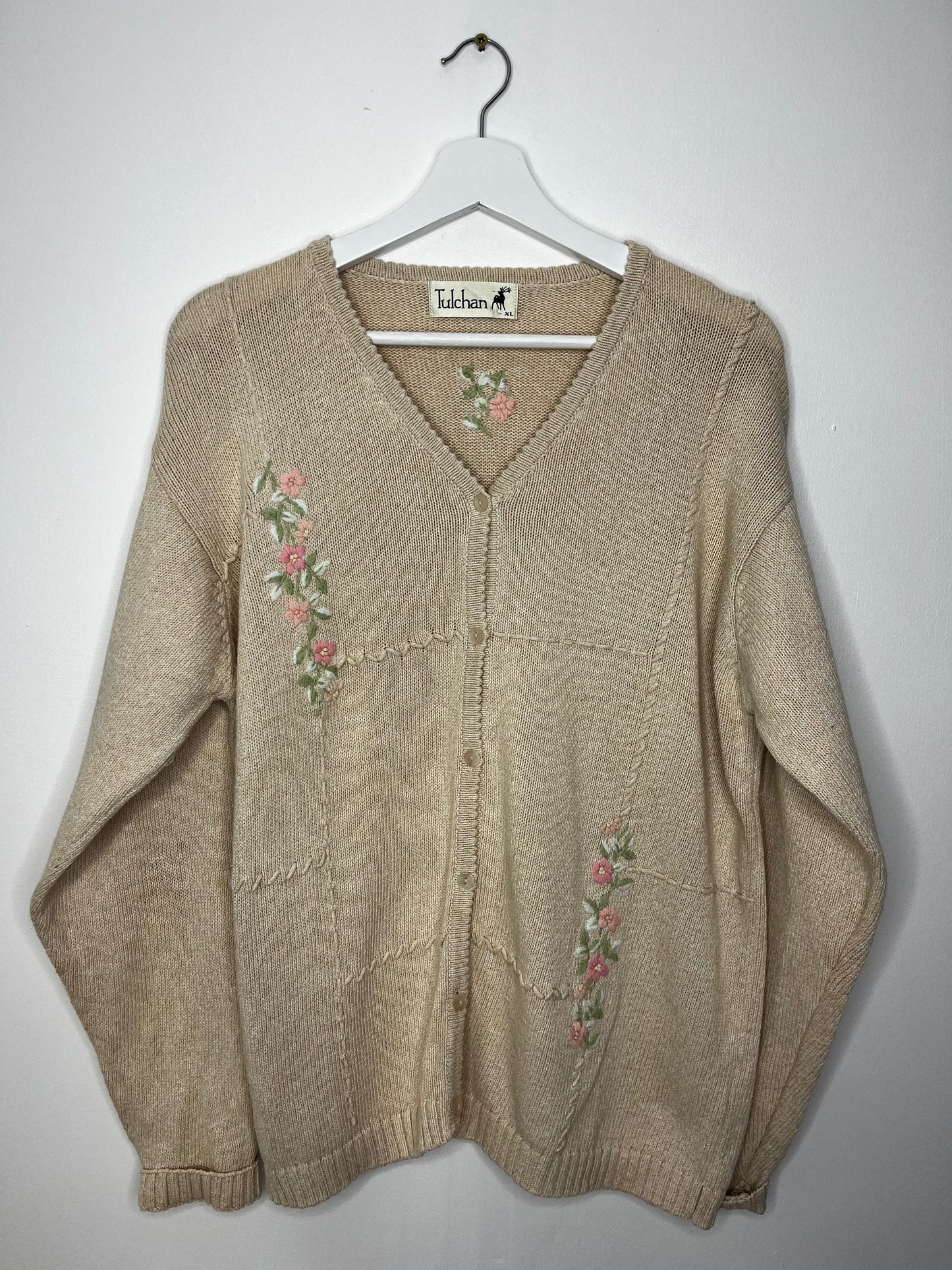 Cream Vintage Tulchan Flower Cardigan