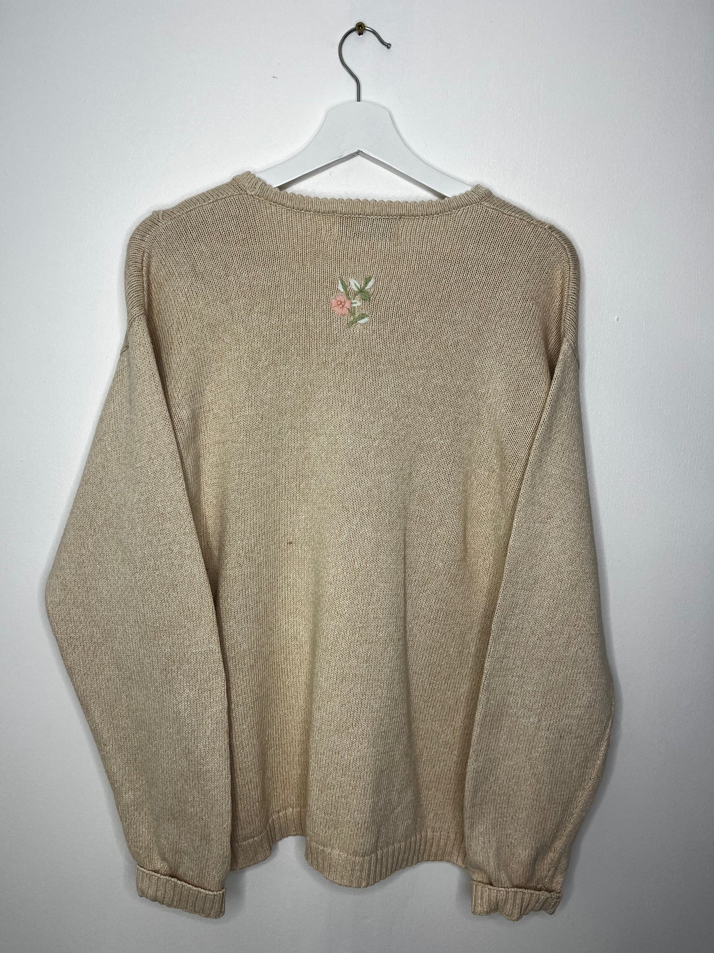 Cream Vintage Tulchan Flower Cardigan