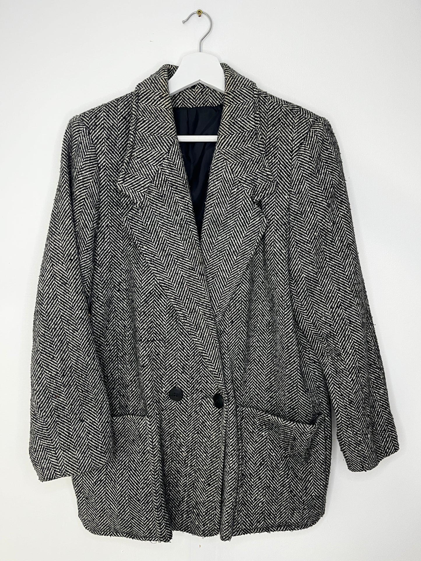 Monochrome Double Breasted Coat