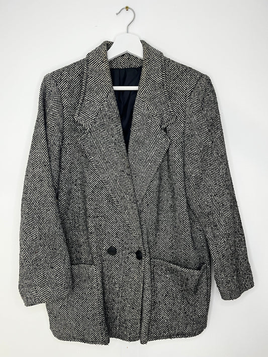 Monochrome Double Breasted Coat
