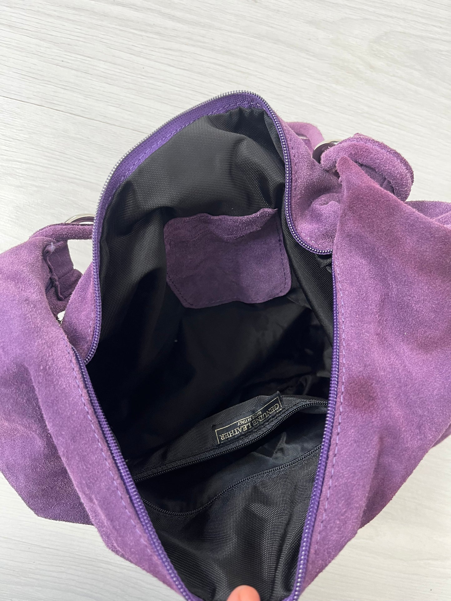 Purple Vintage Leather Shoulder Bag