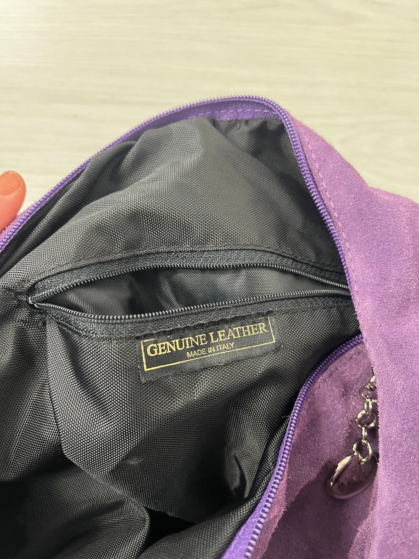 Purple Vintage Leather Shoulder Bag