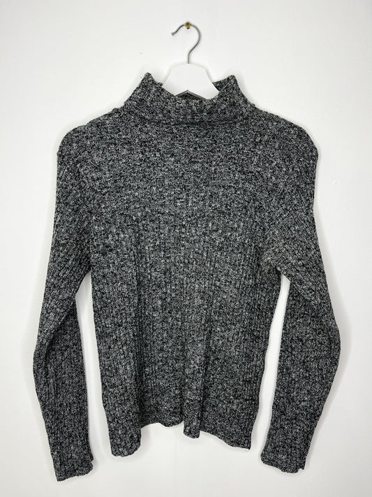 Grey Speckled Vintage Turtle Neck Light Jumper