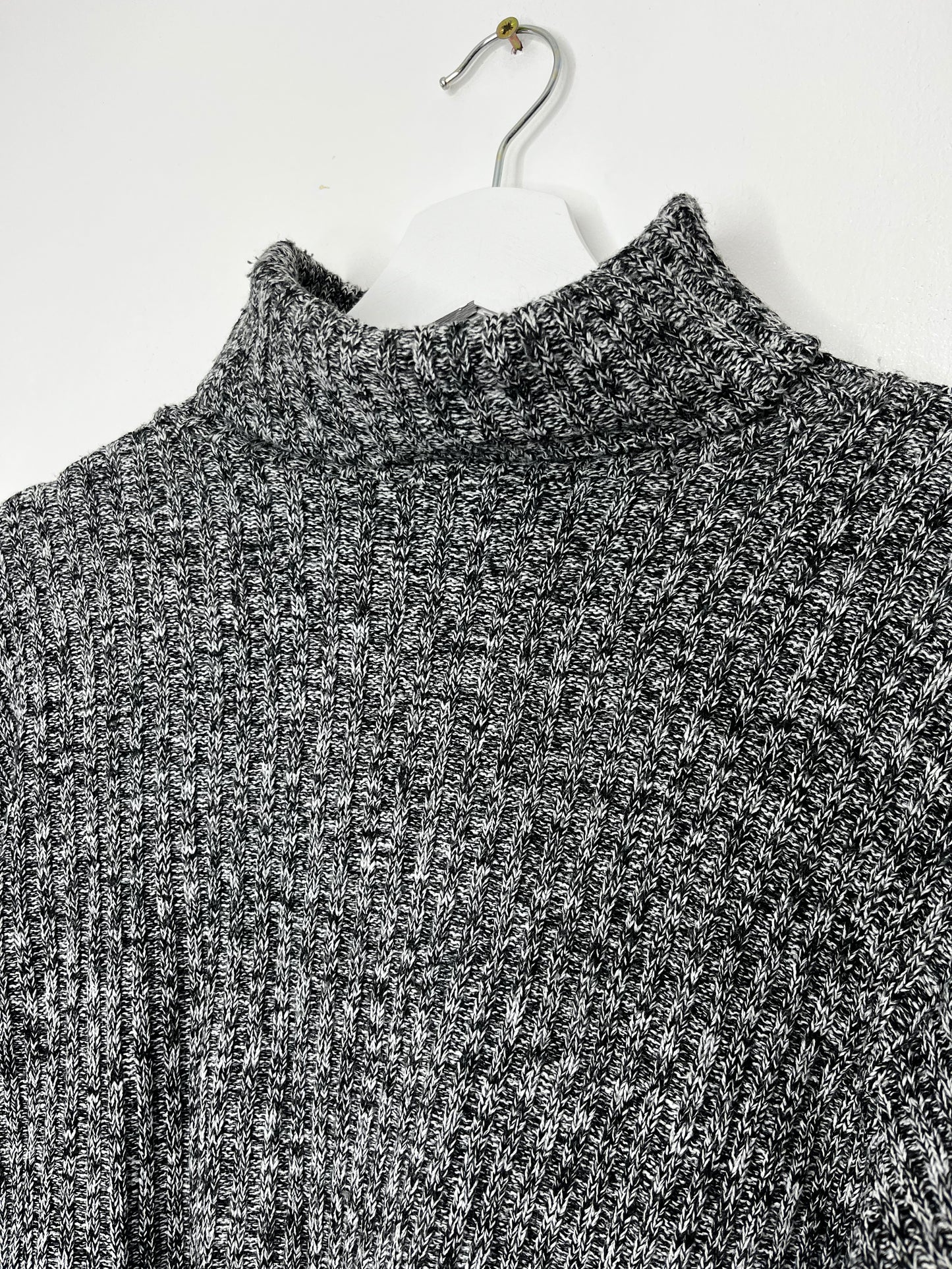Grey Speckled Vintage Turtle Neck Light Jumper