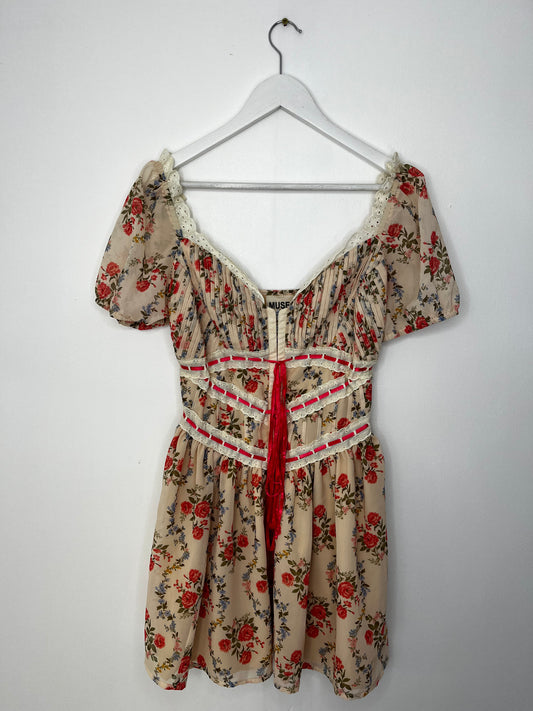 Corset Front Pretty Floral Dress