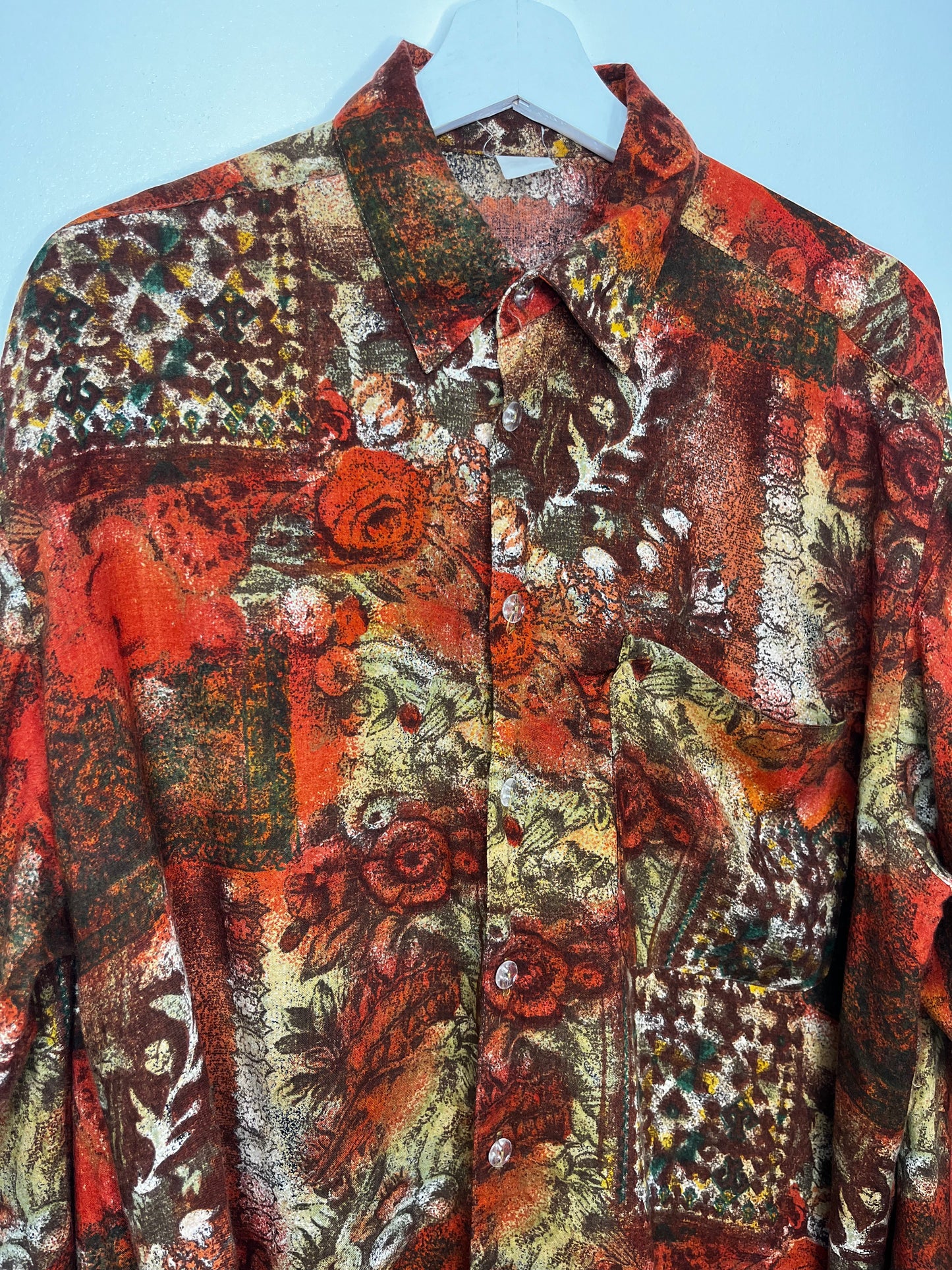 Long Sleeve Orange Tone Vintage Shirt