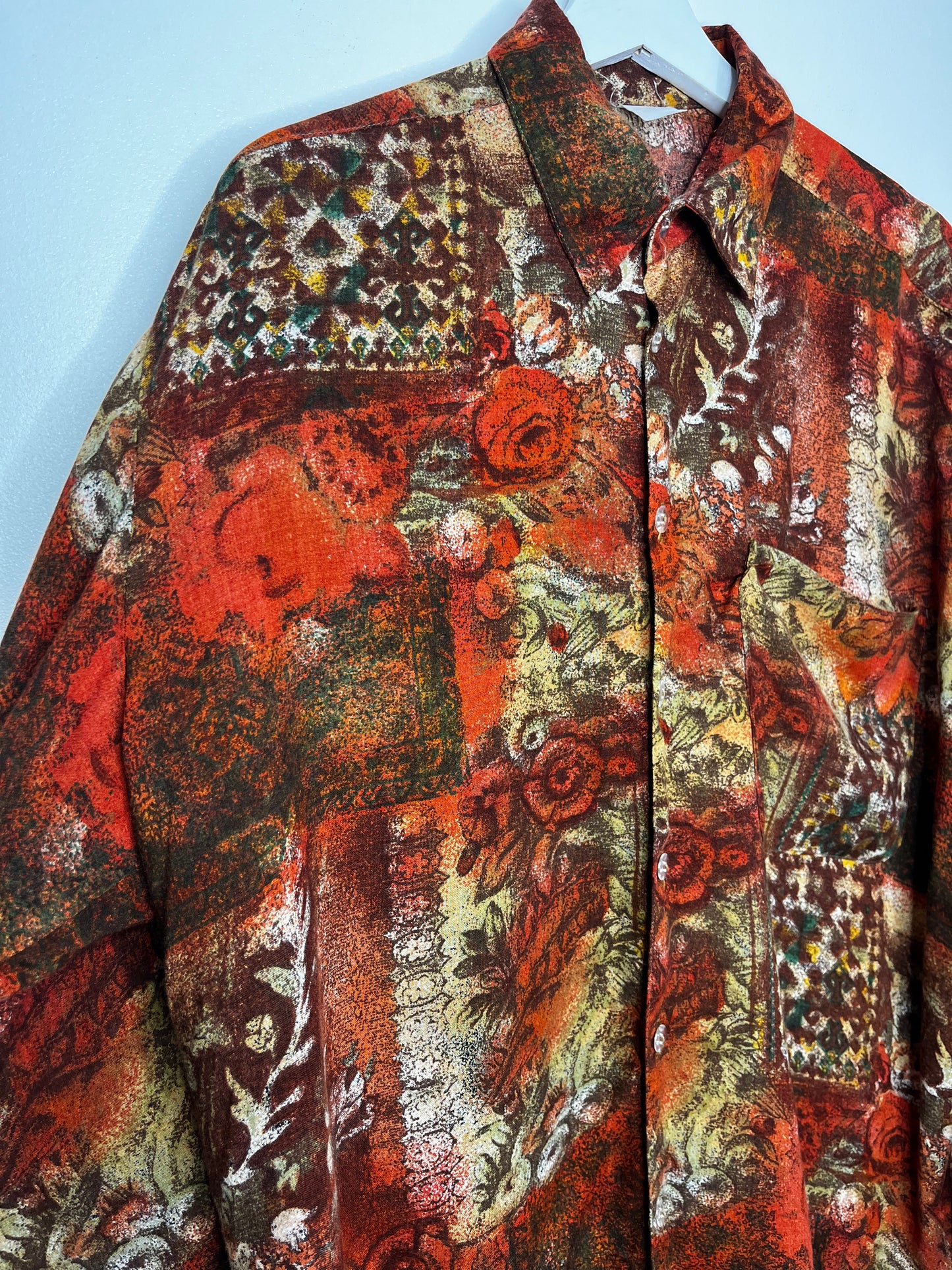 Long Sleeve Orange Tone Vintage Shirt
