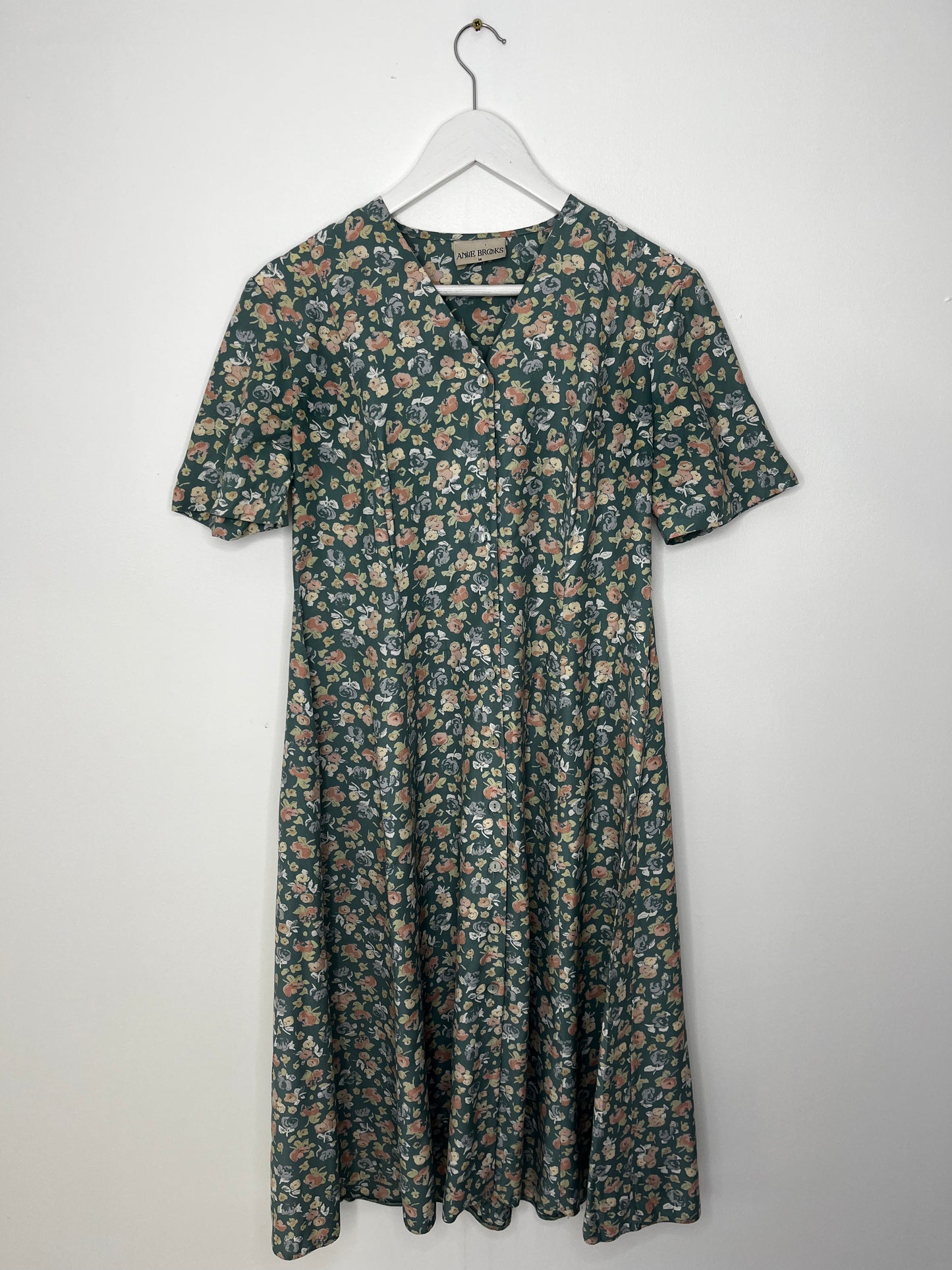 Button Down Pastel Floral Vintage Dress
