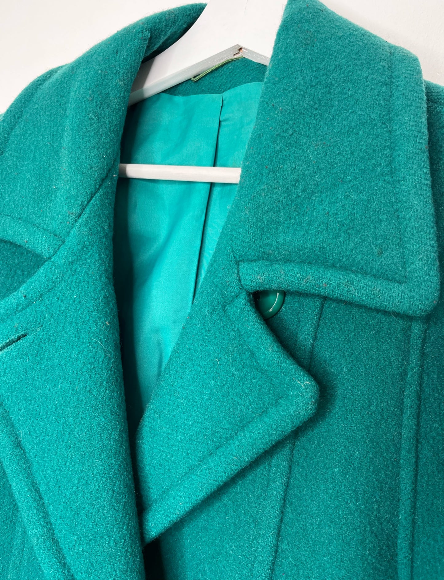 Pure New Wool Green Vintage Coat