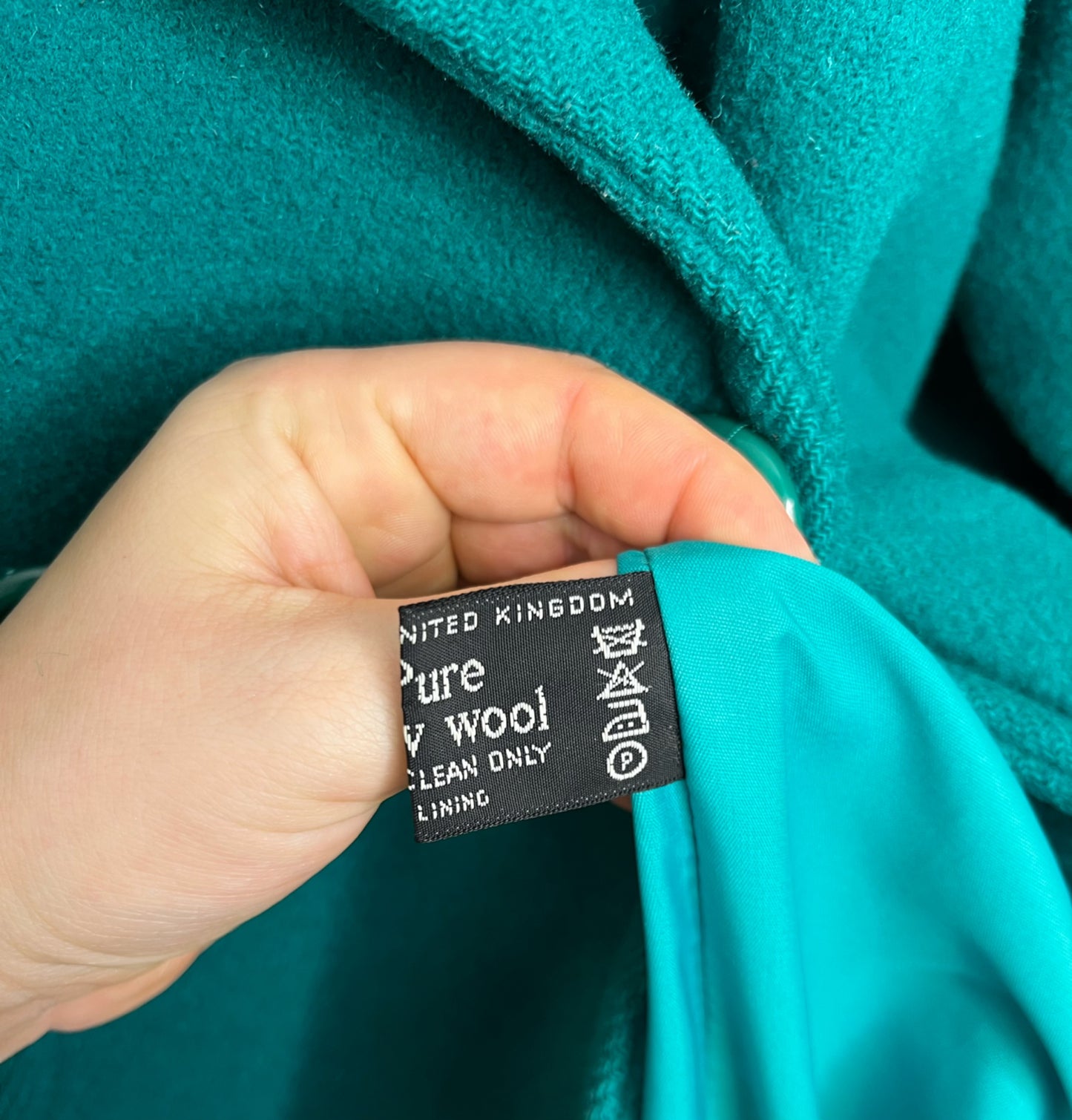 Pure New Wool Green Vintage Coat