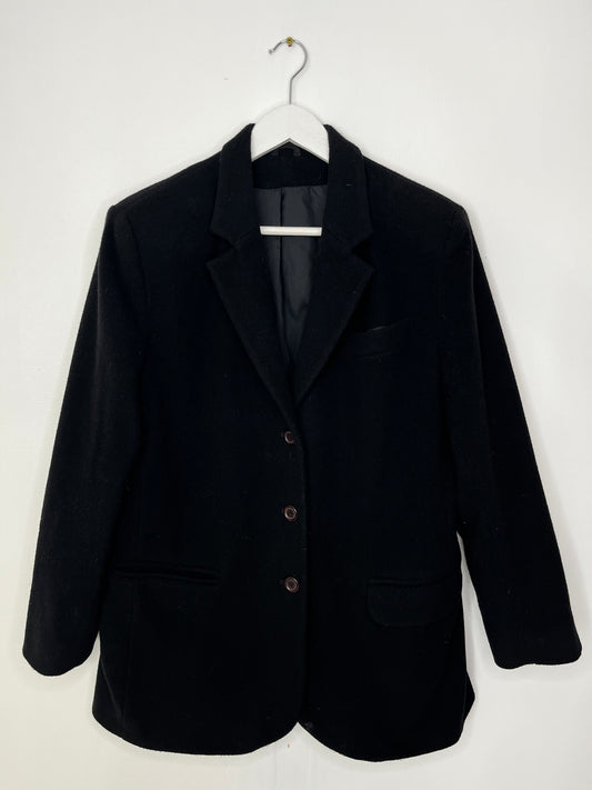 Classic Black Wool Vintage Coat