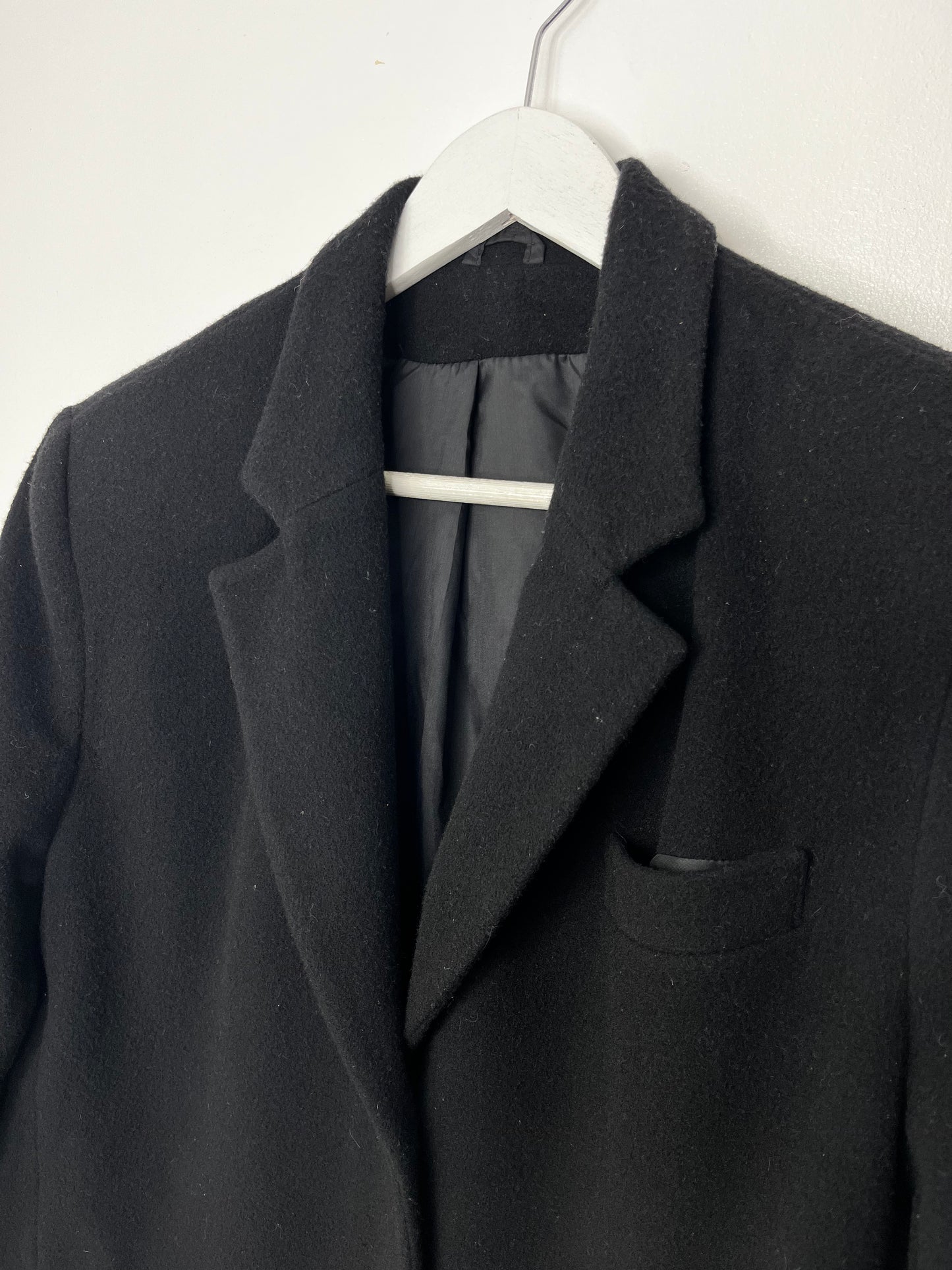 Classic Black Wool Vintage Coat
