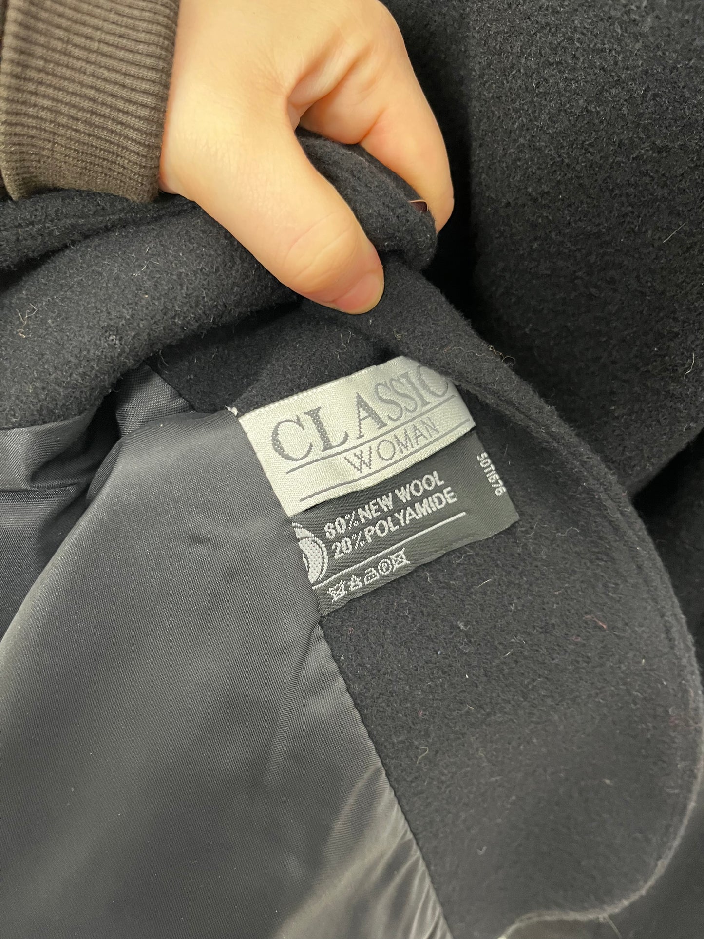 Classic Black Wool Vintage Coat