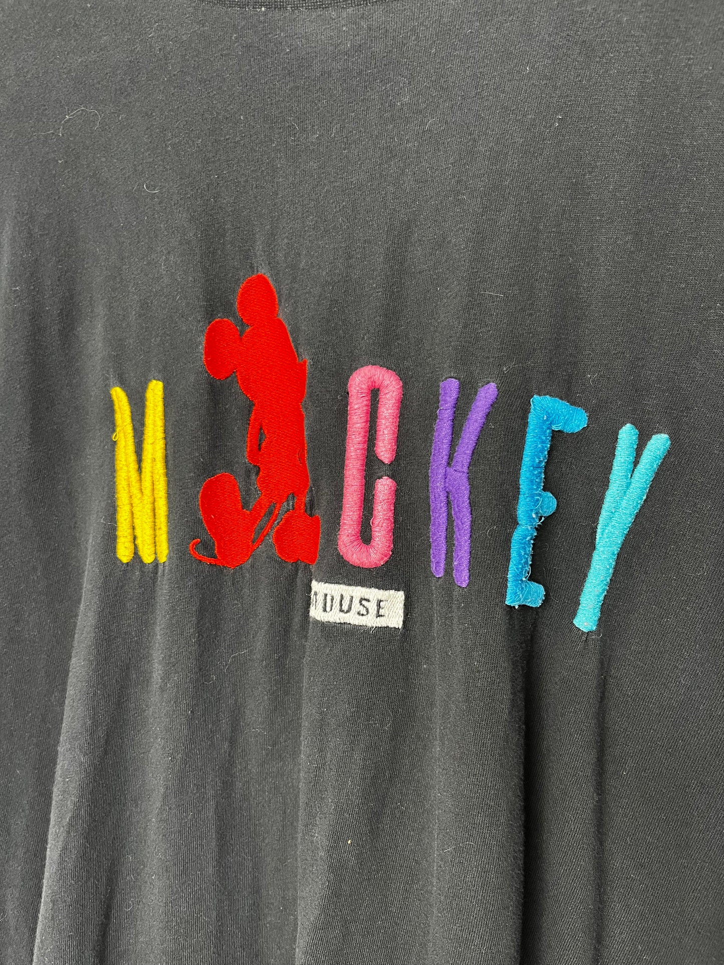Colourful Vintage Embroidered Mickey Disney T-Shirt