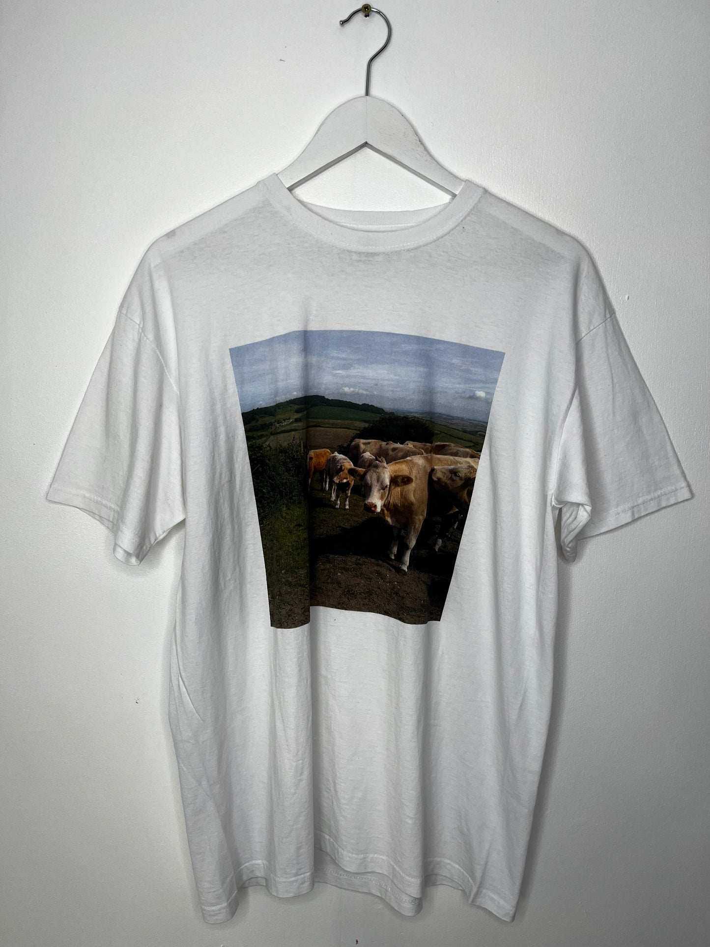 Cow Print White Vintage T-Shirt