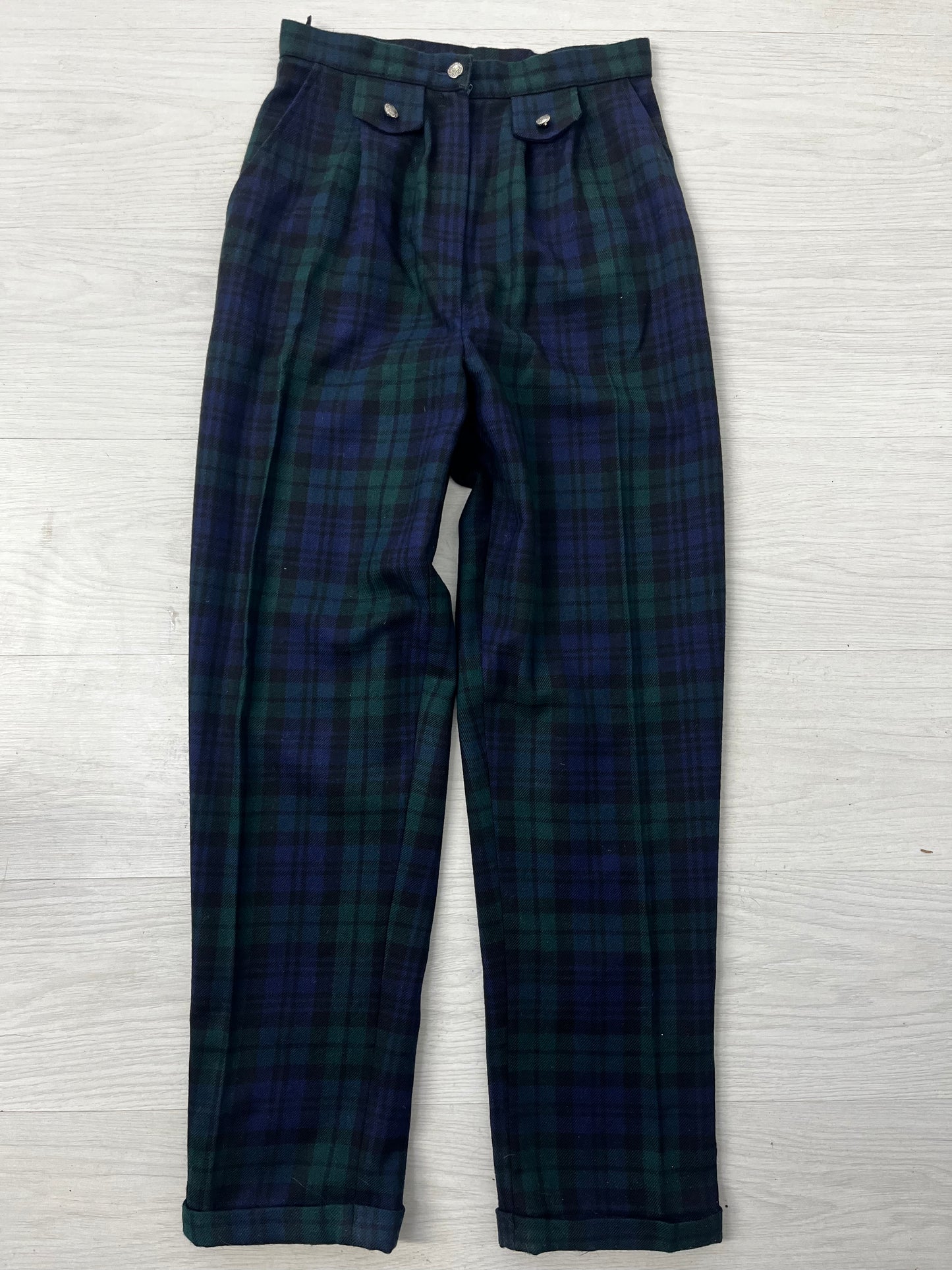 Highwaisted Tartan Wool Vintage Trousers