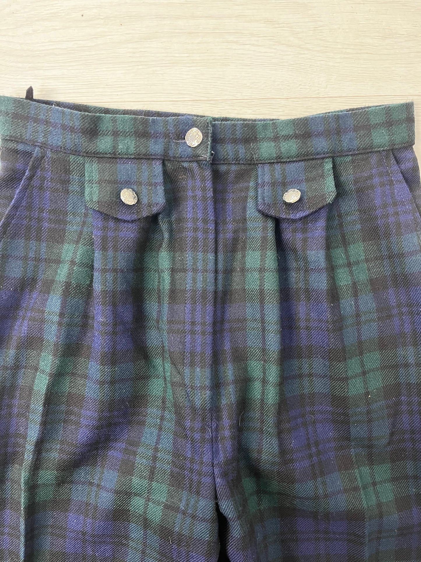 Highwaisted Tartan Wool Vintage Trousers