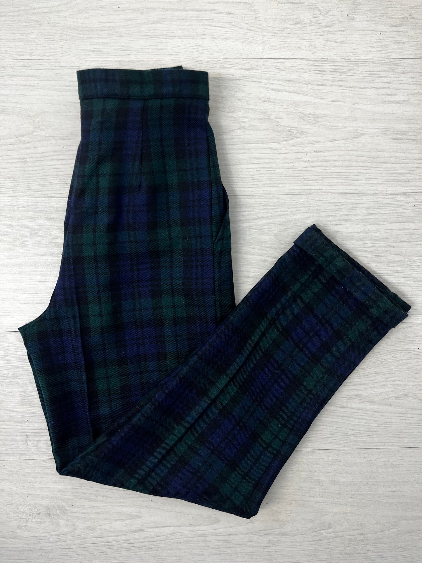 Highwaisted Tartan Wool Vintage Trousers