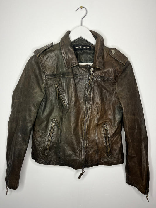 Y2k Brown Leather Vintage Jacket