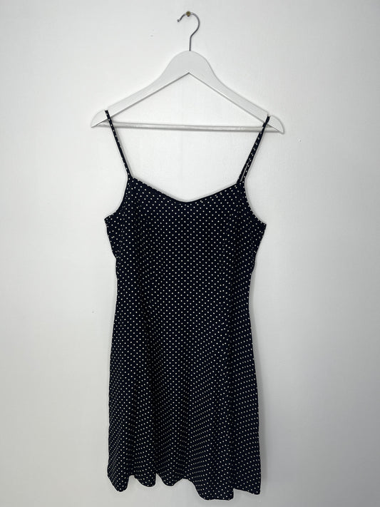 Navy Polka Dot Strap Dress