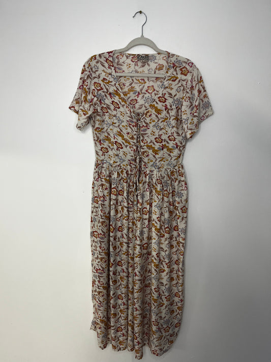 True Vintage Cross Front Long Dress