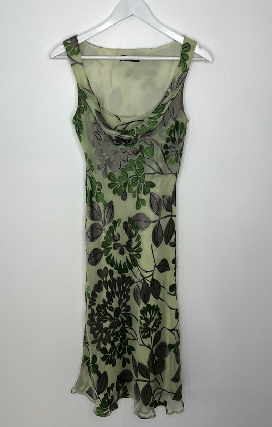Cowl Neck Green Dress