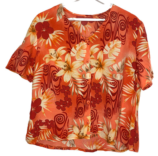 Collarless Hawaiian Blouse