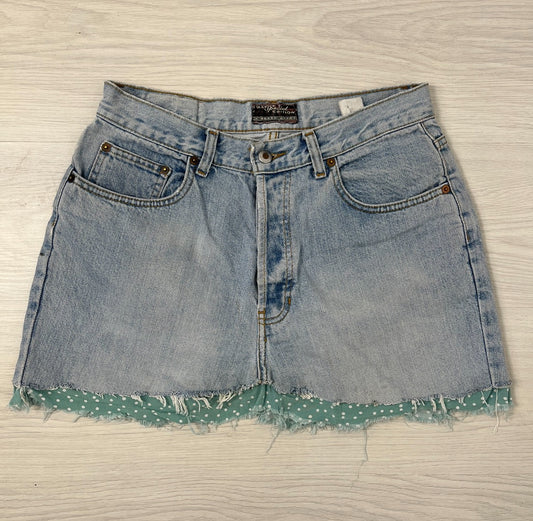 Detailed Bottom Vintage Denim Skirt