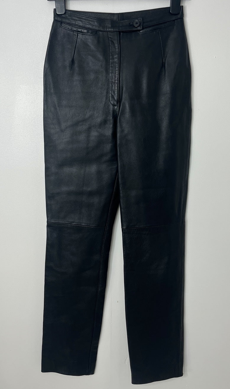Genuine Vintage Leather Black Trousers