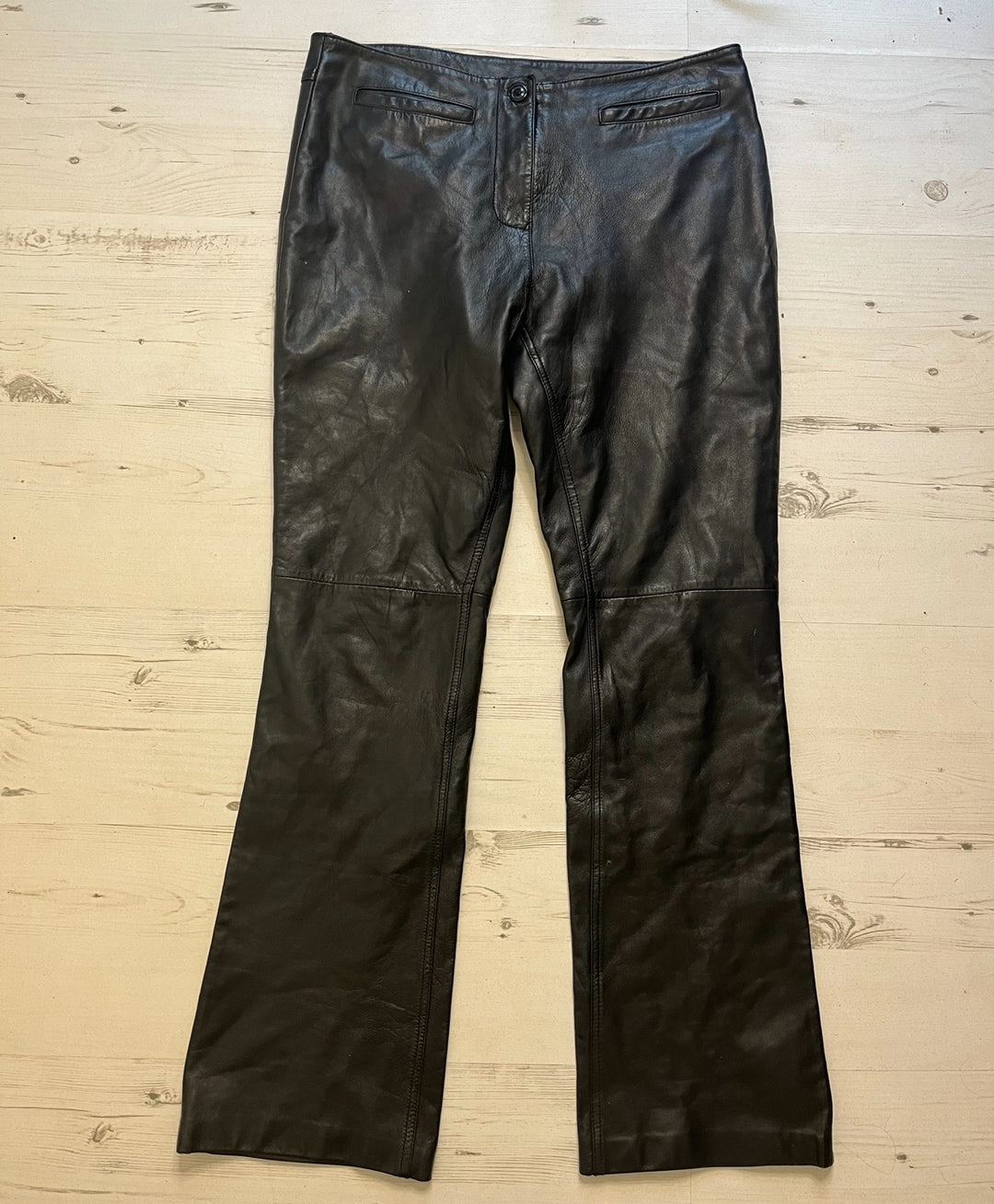Y2k Low Waist Leather Trousers