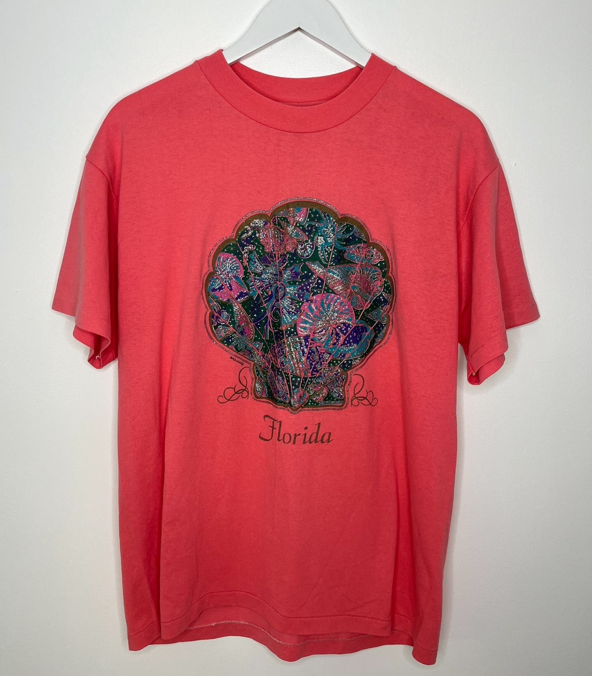 Casual Coral Printed Tee