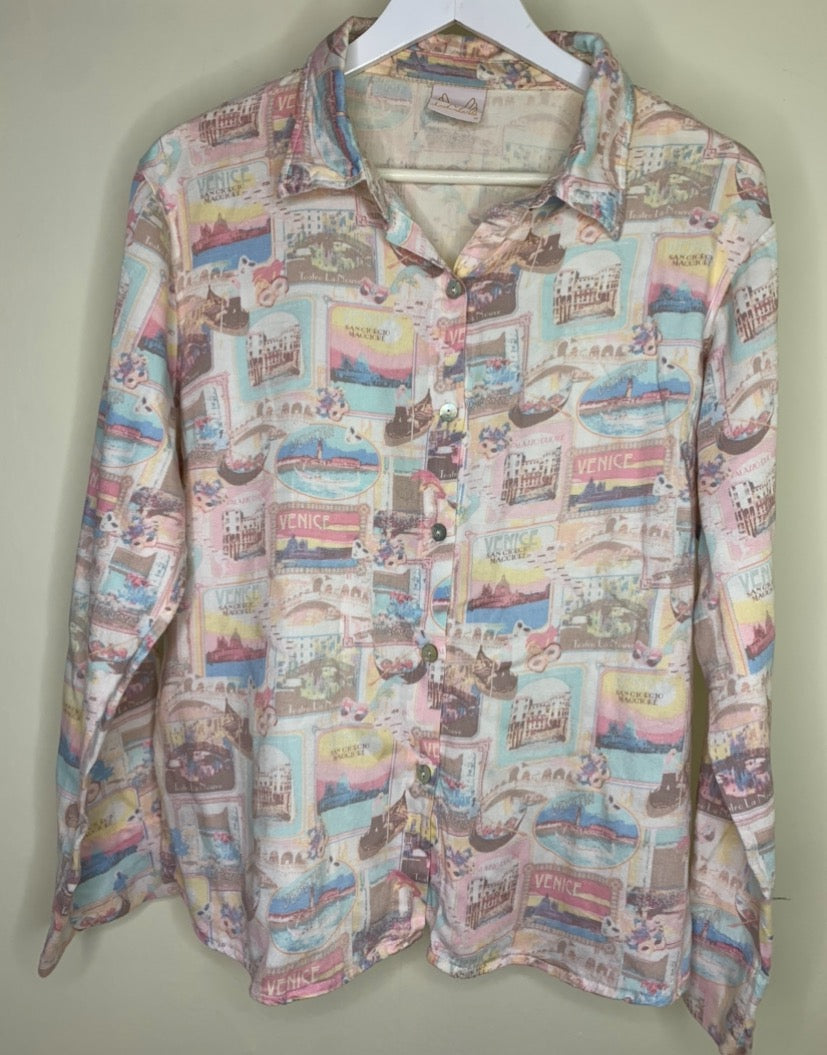 Long Sleeve Pastel Blouse