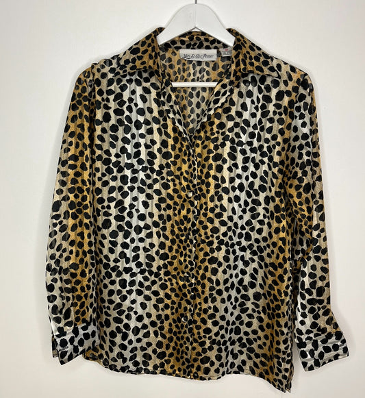 Semi Sheer Animal Print Blouse